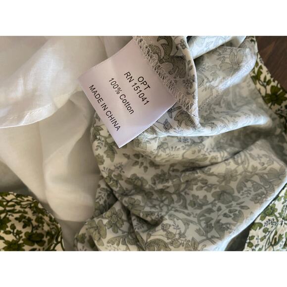 o.p.t Didi Dress Green Floral Puff Sleeve Mini Velvet Bow Size S (Zipper Issue) - Picture 11 of 15